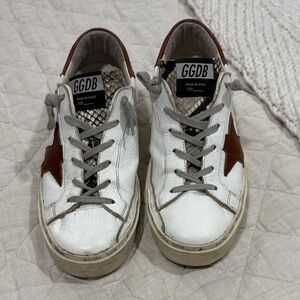 Golden Goose White and Brown Sneakers